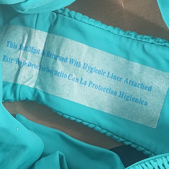 Tori Praver Swimwear Turquoise Tie Sides Lined Nylon Span Bikini Bottom Size M - Picture 15 of 16